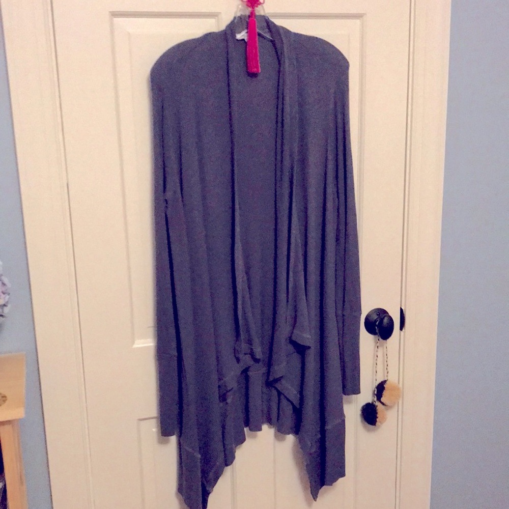 Amazing Splendid waffle knit thermal waterfall long cardigan duster M 💋